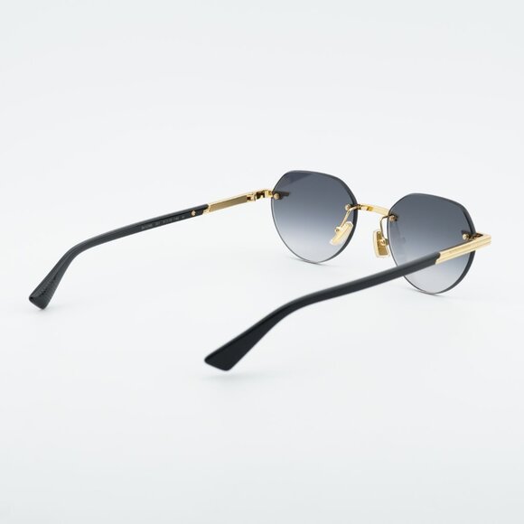 Bottega Veneta BV1379S 001 Sunglasses Shiny Gold Square Frame, Grey Lenses